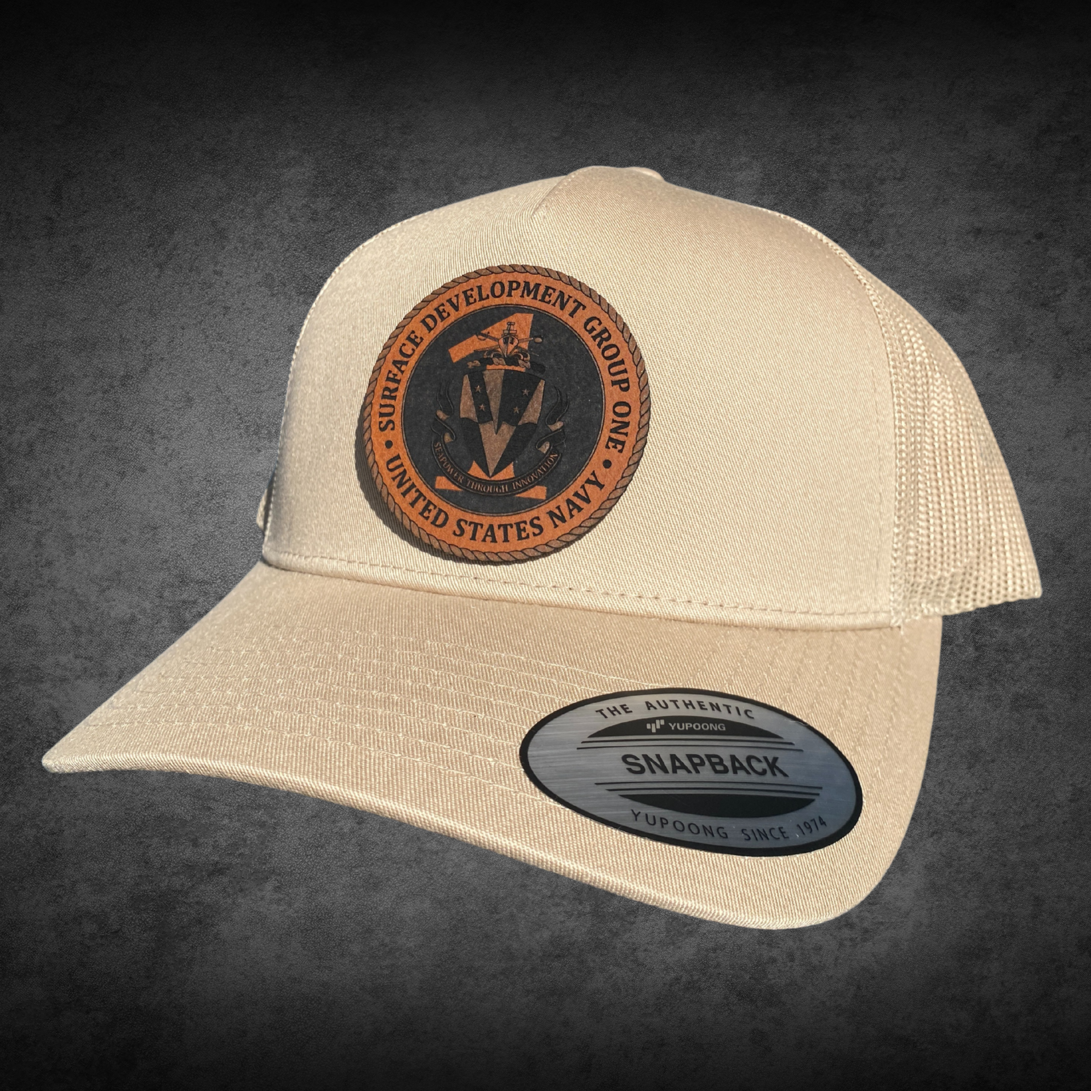 Command Logo Leather Patch Snap Back Hat