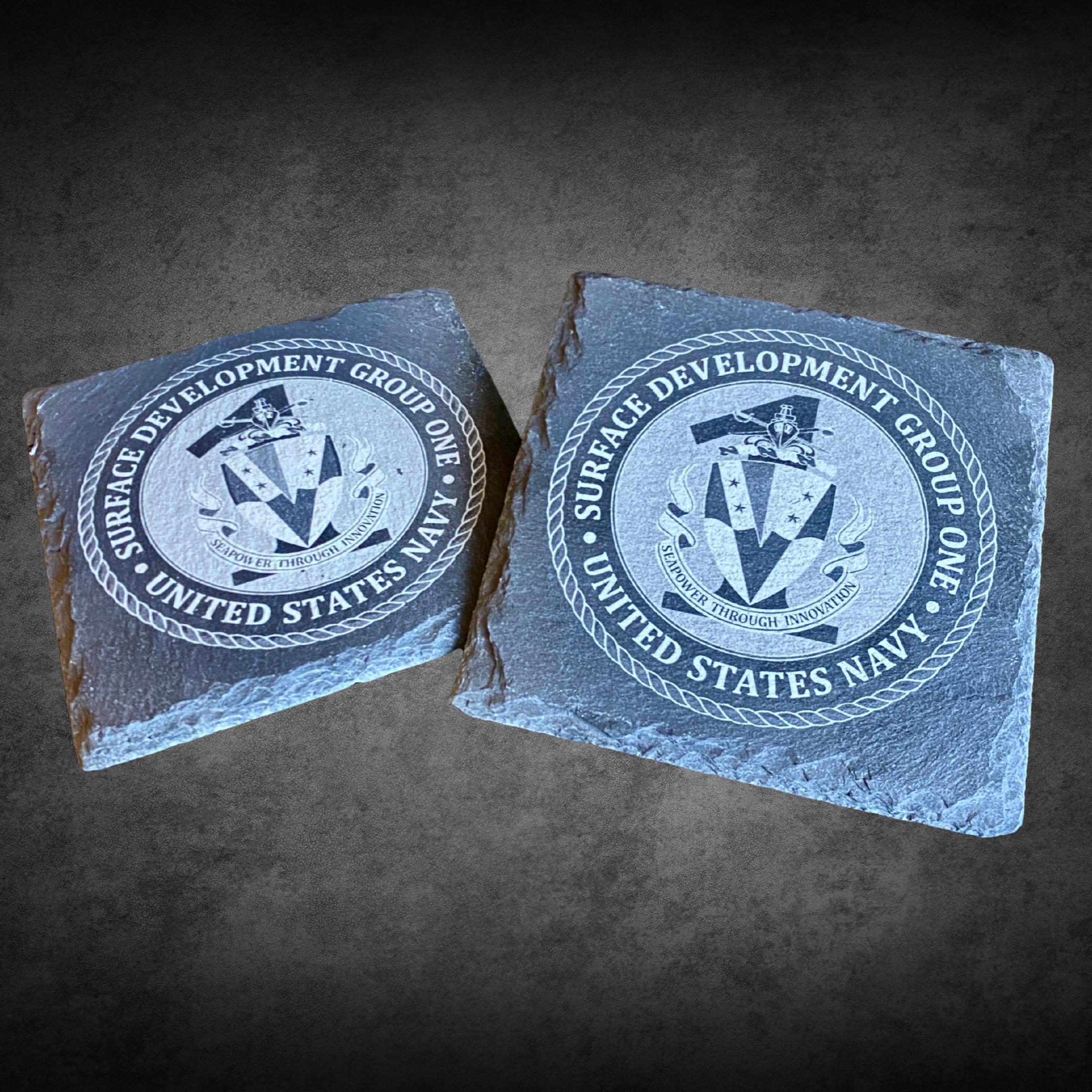 COMSURFDEVGRU ONE Slate Coaster Set - 2 Pack